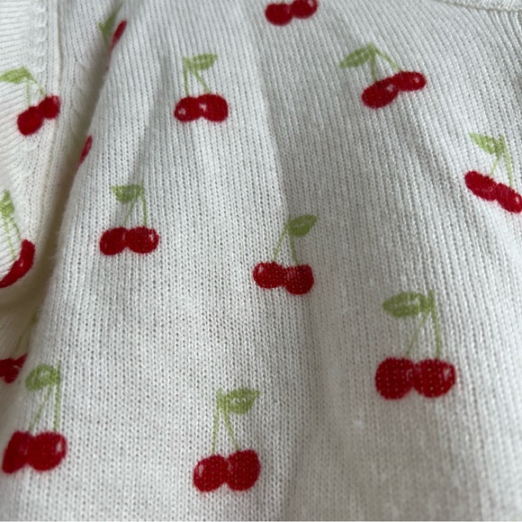 Cherry Patterned White Sweater - Picture 3 of 7
